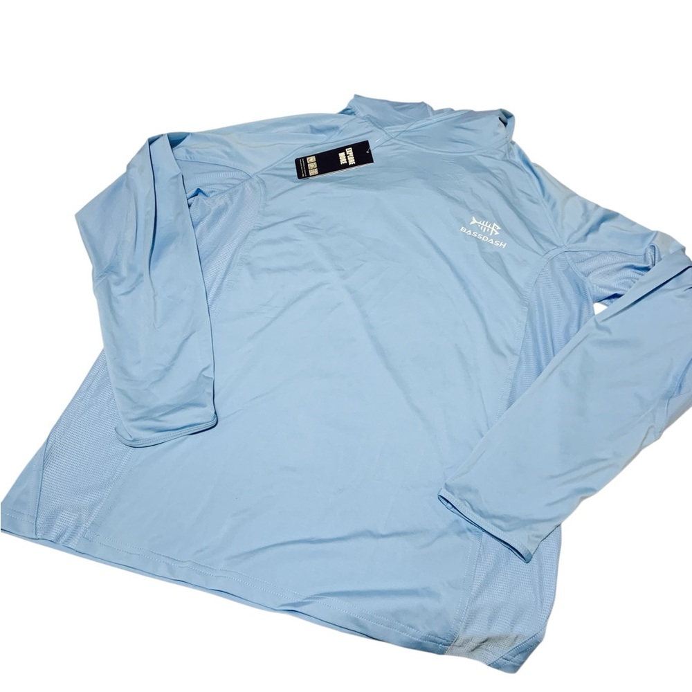 BASSDASH Mens UPF 50+ Hoodie Long Sleeve with Mask UV Neck Size S